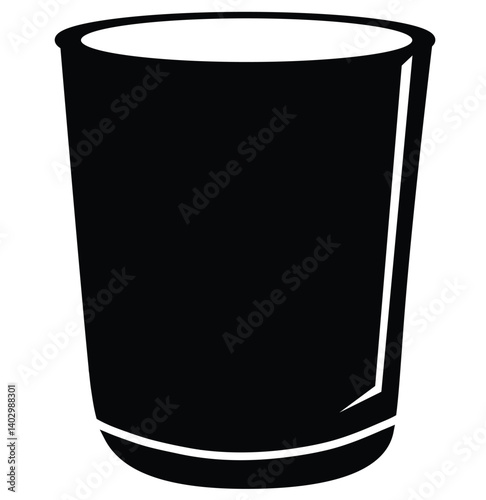 Cute cartoon hand drawn vector shot black glass silhouette.
