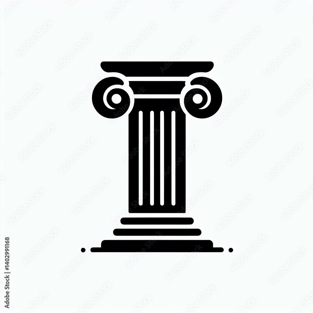 Elegant Ionic Column Illustration suitable for marketing material Elegant Ionic Column Illustration suitable for marketing material