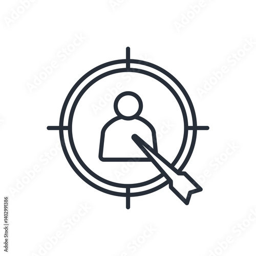 audience targeting icon. vector.Editable stroke.linear style sign for use web design,logo.Symbol illustration.
