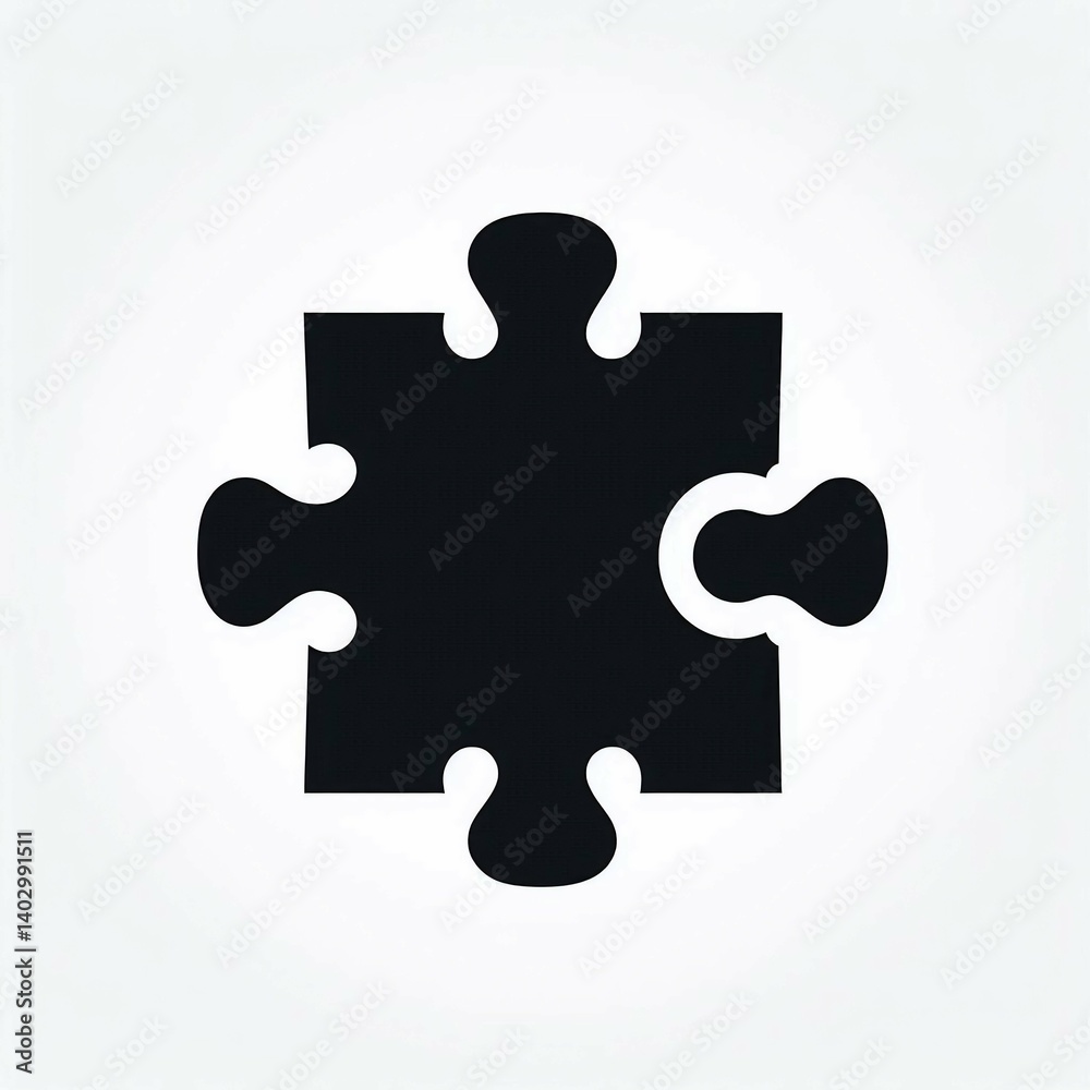 Black Puzzle Piece Illustration suitable for digital content Black Puzzle Piece Illustration suitable for digital content