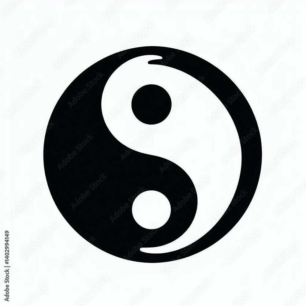 Classic Yin Yang Symbol Illustration suitable for professional presentation