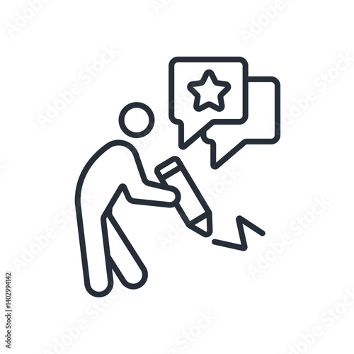 creative writing icon. vector.Editable stroke.linear style sign for use web design,logo.Symbol illustration.