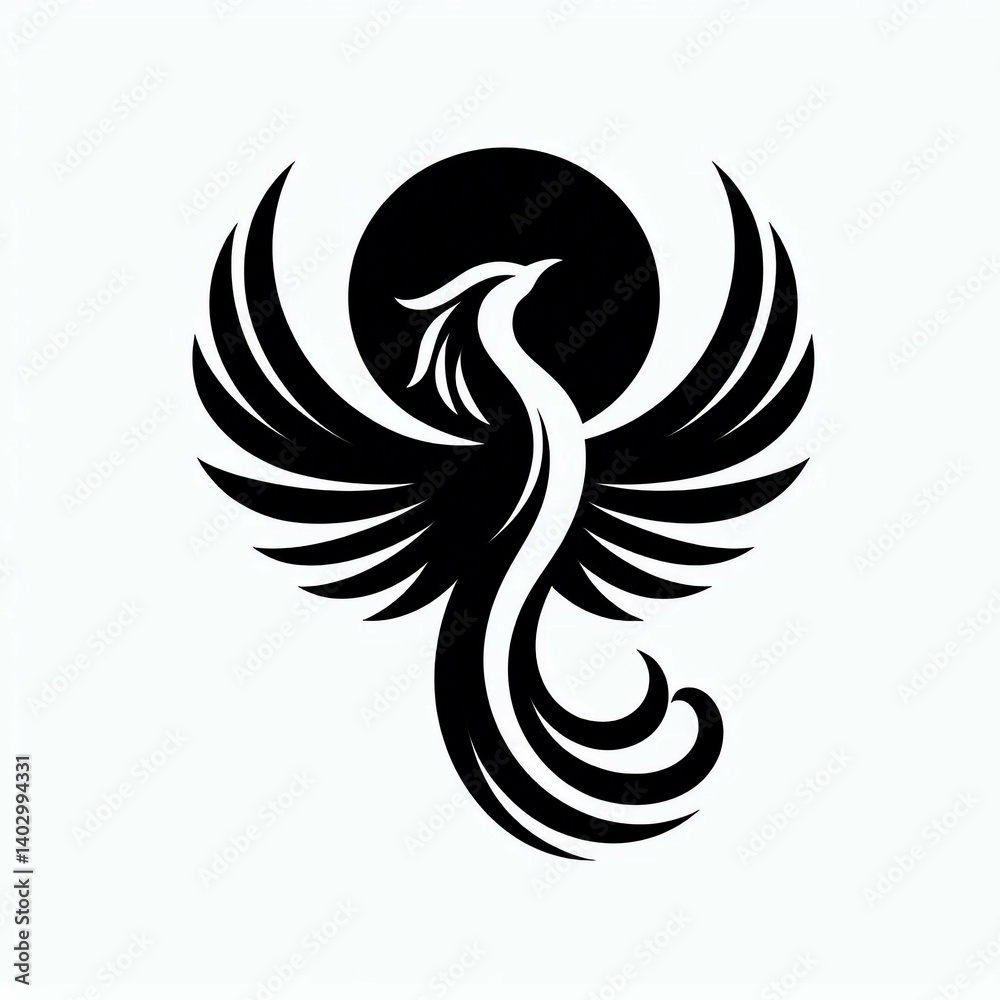 Elegant Rising Phoenix Logo suitable for business card Elegant Rising Phoenix Logo suitable for business card