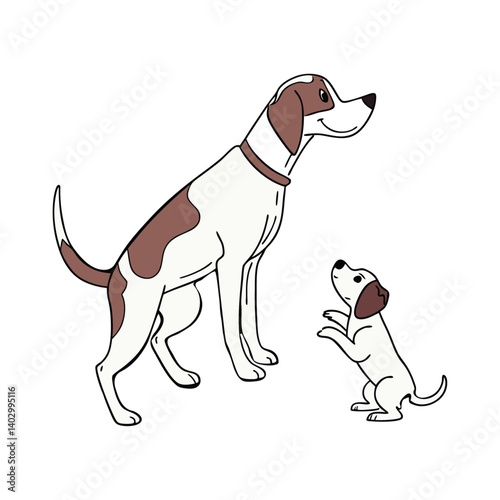 dog and puppies, vector design.