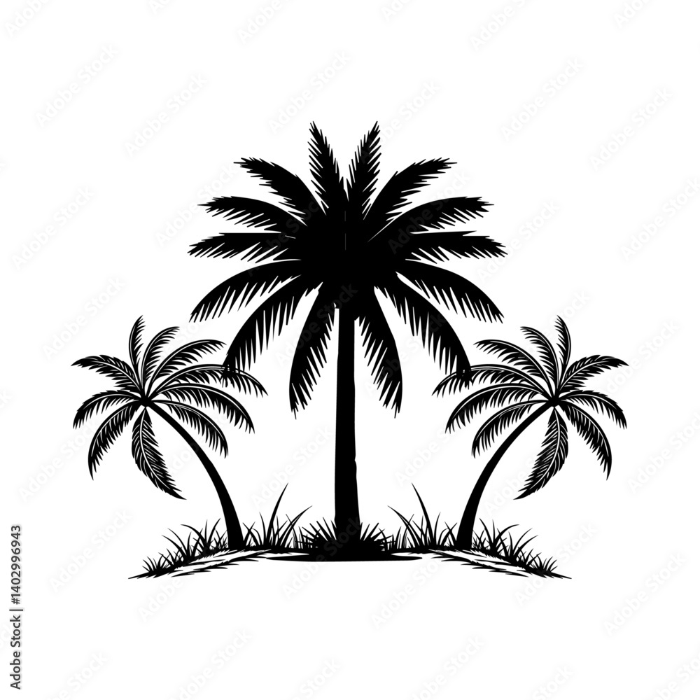 Fototapeta premium Palm Tree Vector Illustration on White Background