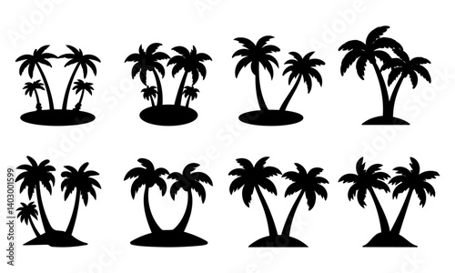 Palm Tree Vector Illustration on White Background