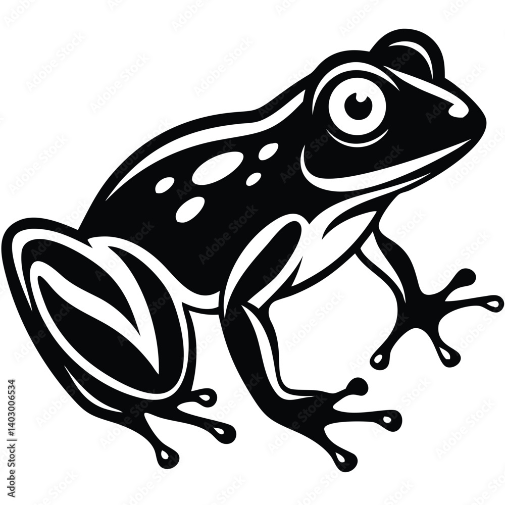 Naklejka premium Frog isolated vector, Frog silhouette vector art