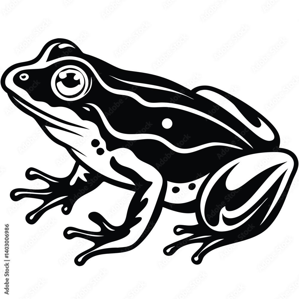 Naklejka premium Frog isolated vector, Frog silhouette vector art