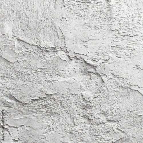 Textured light gray stucco wall.  Detailed surface with uneven, rough, and cracked appearance