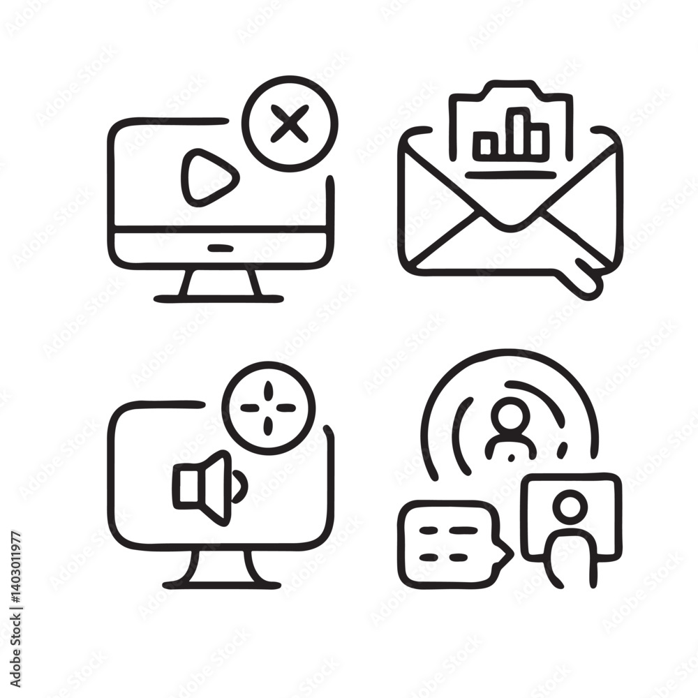 digital marketing set icon vector design digital marketing set icon vector design