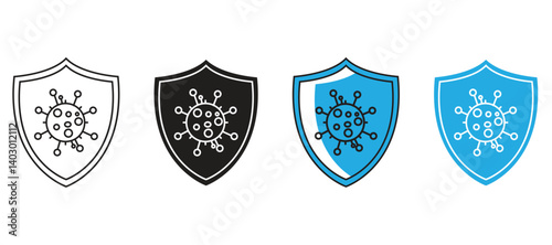 Antibacterial and antiviral defence, protection infection. Vector Illustration.