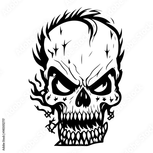 Stylized Skull Image Graphic Illustration