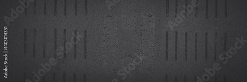 Obraz na płótnie Old faded paper wallpaper with a classic pattern. Dark panoramic background for design. Shaded vintage tattered paper texture. Wide panorama with vignette. w salonie
