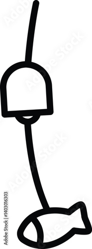 Buddhist Temple Bell and Fish Symbol Icon Representing Awakening and Mindfulness