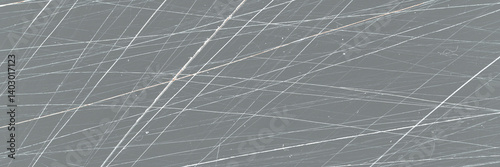Obraz na płótnie Scratched film texture. Many bright lines in different directions on a dark background. Perfect for vintage design. Wide panoramic background texture. w salonie