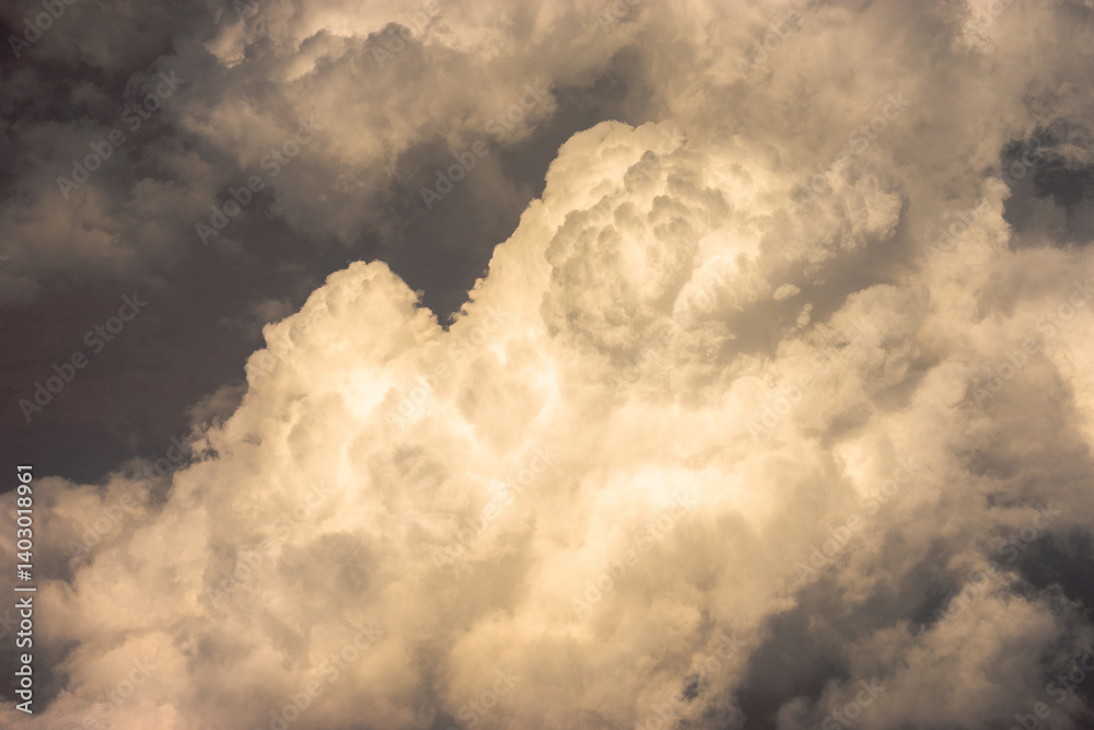 View from the sky, cloud, a group of clouds in the sky
