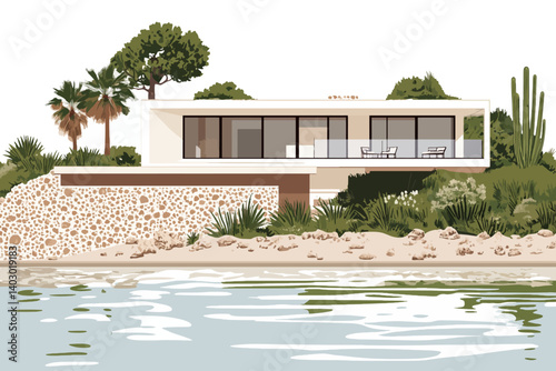 Modern house landscape 