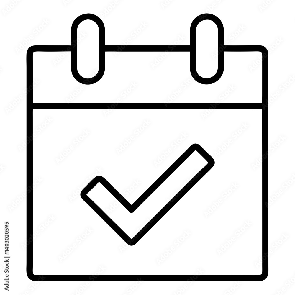 Simple calendar icon with a check mark for scheduling and planning concepts Simple calendar icon with a check mark for scheduling and planning concepts