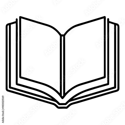 Simple open book icon representing education and knowledge concepts