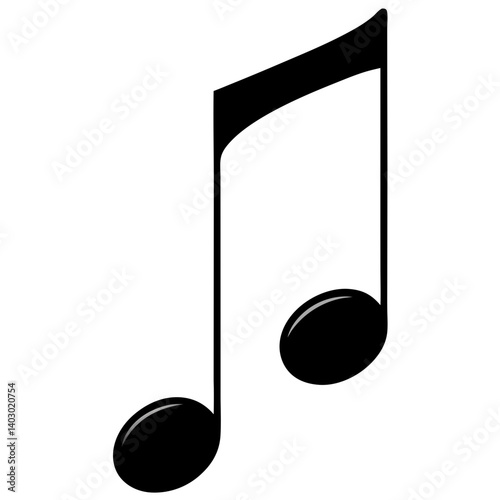 Simple music note icon design representing musical concepts and creativity