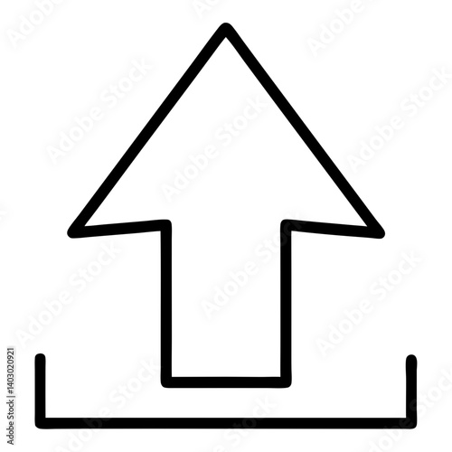 Simple upward arrow icon design representing direction and progression concepts
