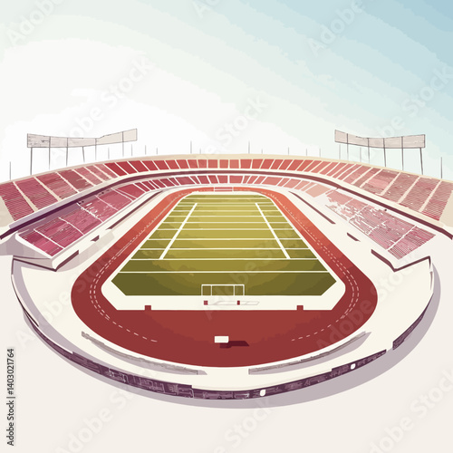 running track in modern stadium
