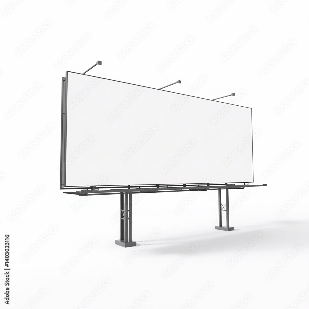Blank Billboard on Minimalistic Background Blank Billboard on Minimalistic Background