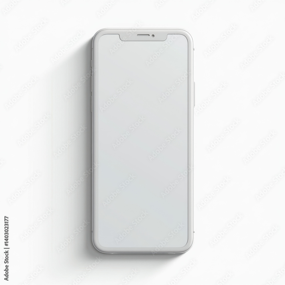 Realistic phone mockup with a blank screen in a minimal setting. White background provides clear space for adding designs, text, or user interface concepts. Realistic phone mockup with a blank screen in a minimal setting. White background provides clear space for adding designs, text, or user interface concepts.