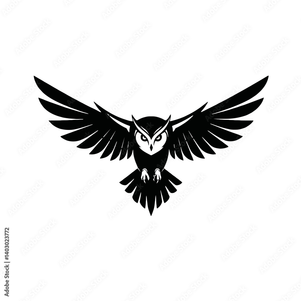 Obraz premium Owl with Wings Outspread