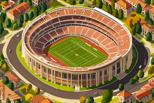 Modern football stadium 