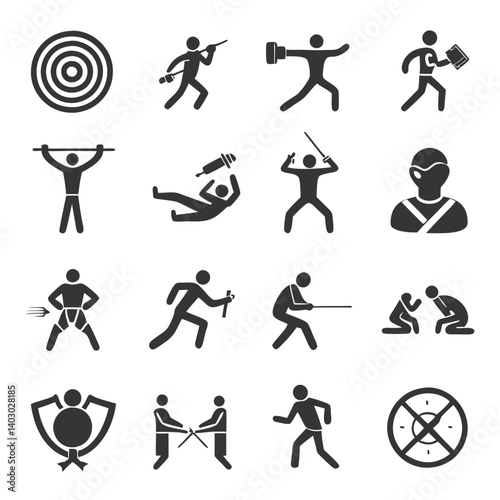 Variety of sports and competitive activities icons