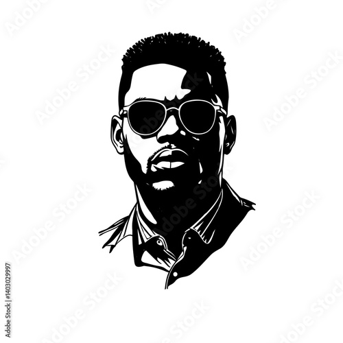 portrait of African man vector