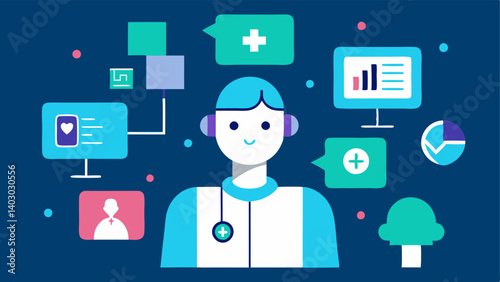 These descriptions can serve as ideas for creating engaging and informative vector illustrations concerning Virtual Health Assistant AI.