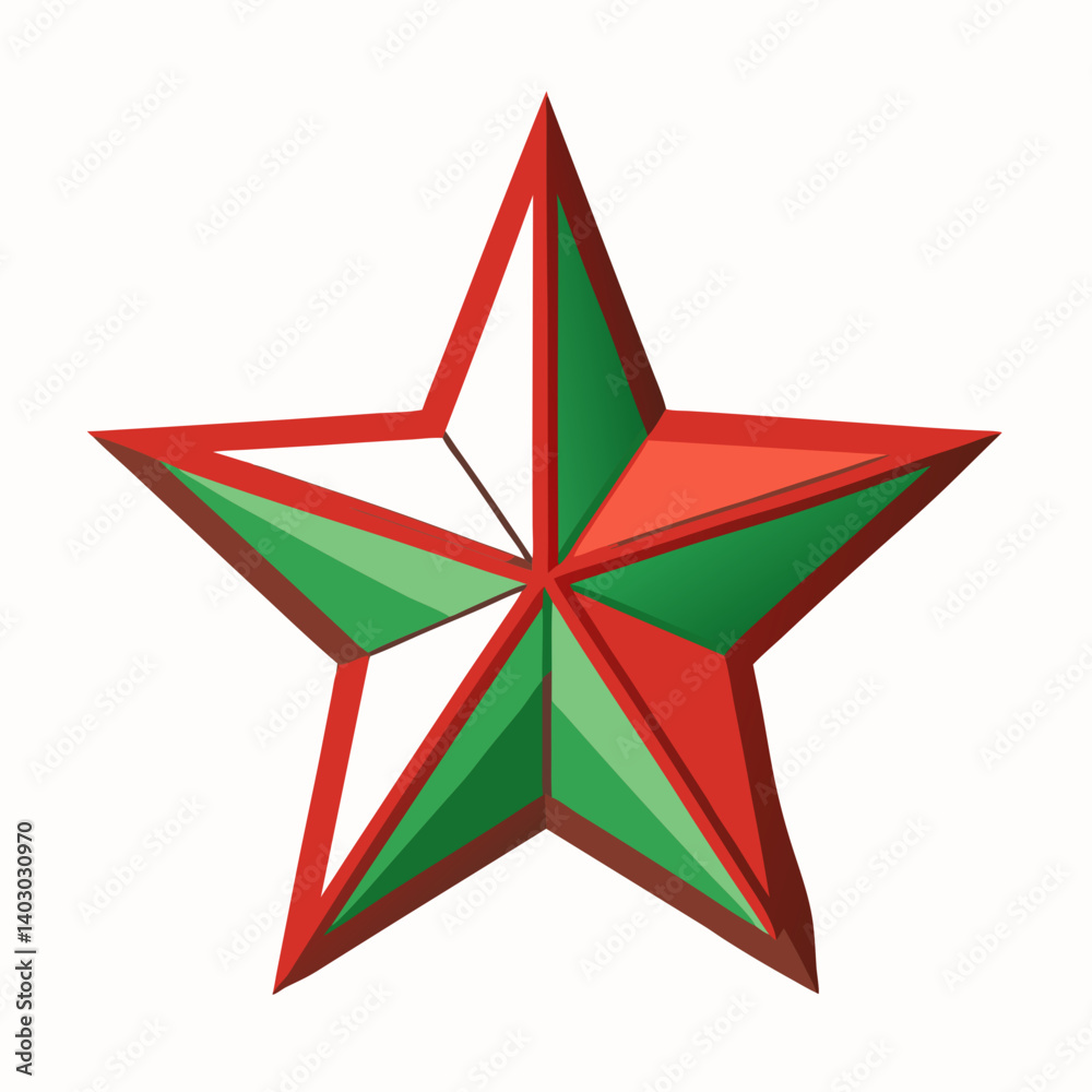 Fototapeta premium Christmas star isolated on white background