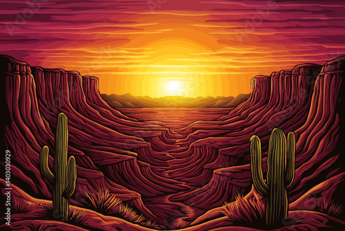 sunset at the desert