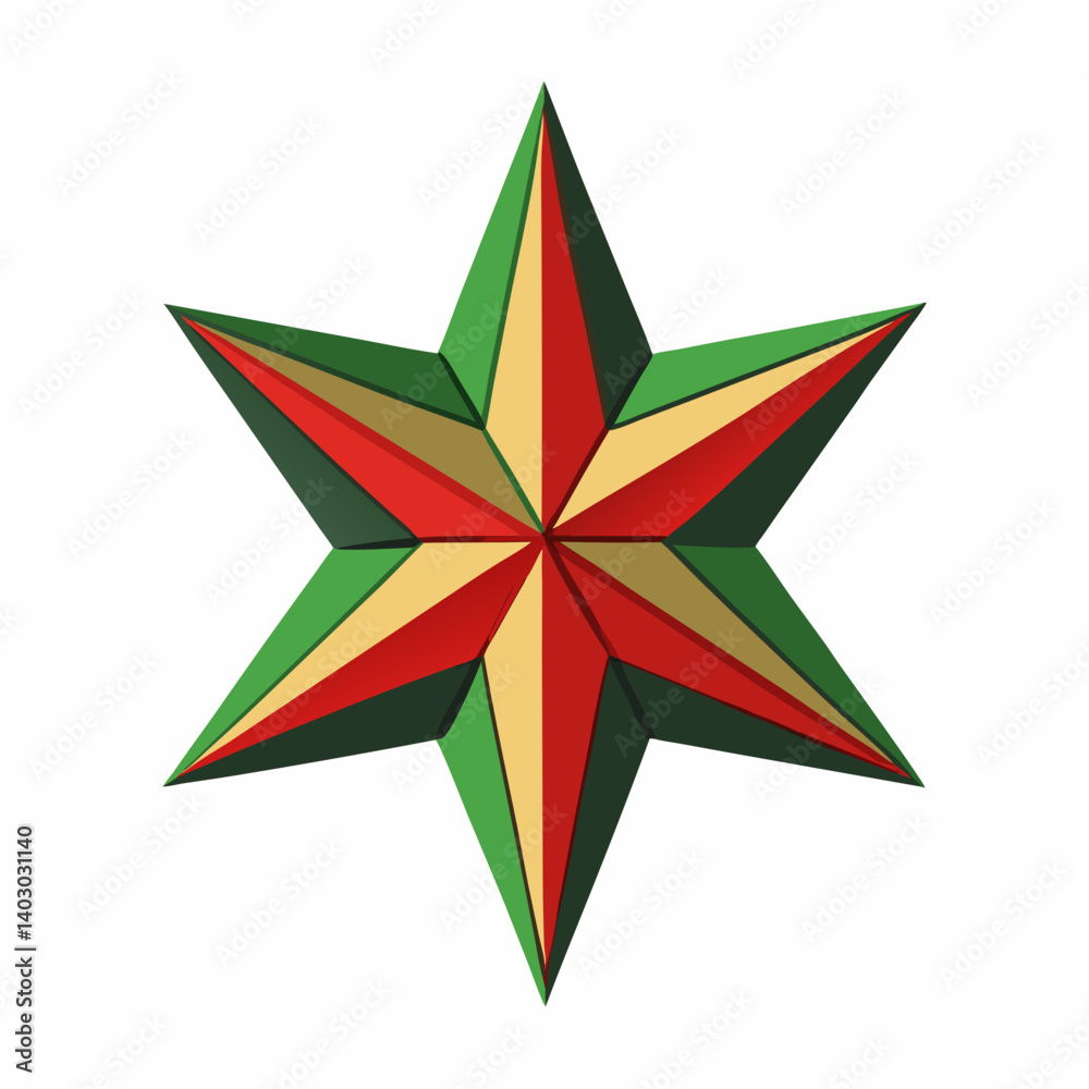 Fototapeta premium Christmas star isolated on white background