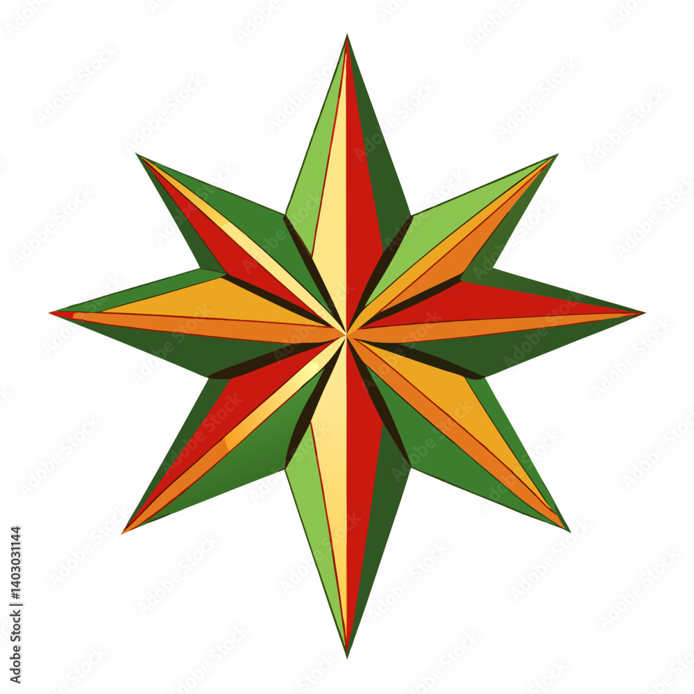Fototapeta premium Christmas star isolated on white background