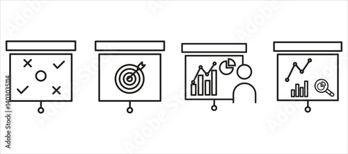 business presentation icons set