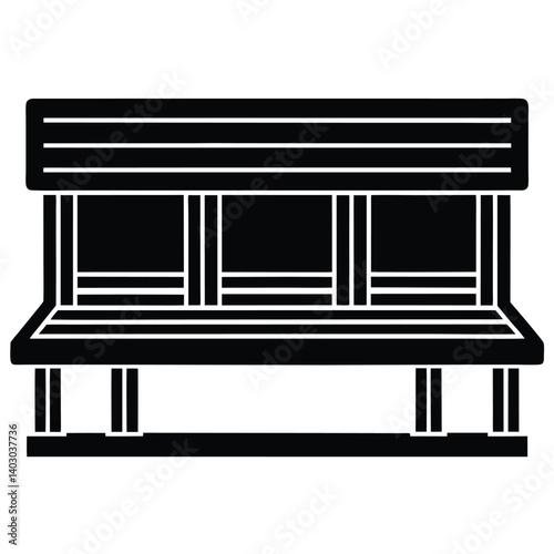 Vector architecture features a column, black chair, and black-white chair within a room's frame