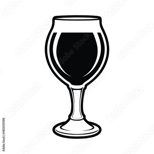Black and White Silhouette of a Stout Beer Glass