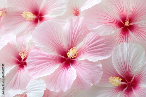 Pink Hibiscus Flowers Close-up
