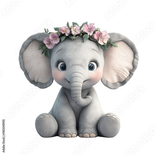 elephant with flower photo