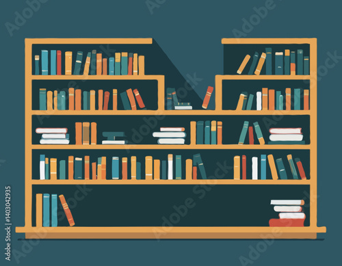 Accueil Bibliothèque Concept Étagères en bois remplies de livres