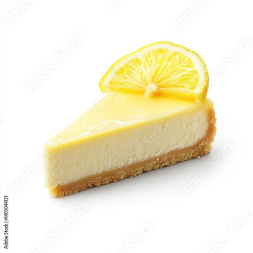 Lemon cheesecake slice photo