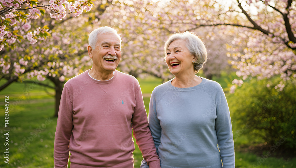senior couple in par