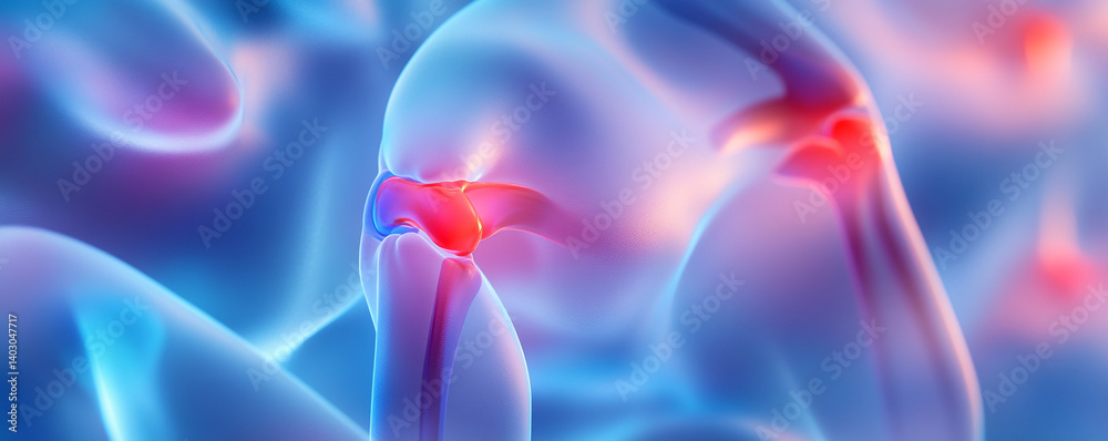Naklejka premium Glowing Abstract Shapes Representing Human Joint Structures