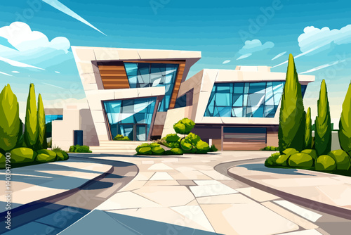 Modern building vector illustration 