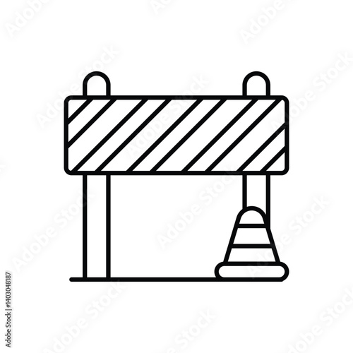 Road Barrier Icon vector stock illustration