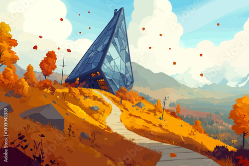 Vector modern building landscape 