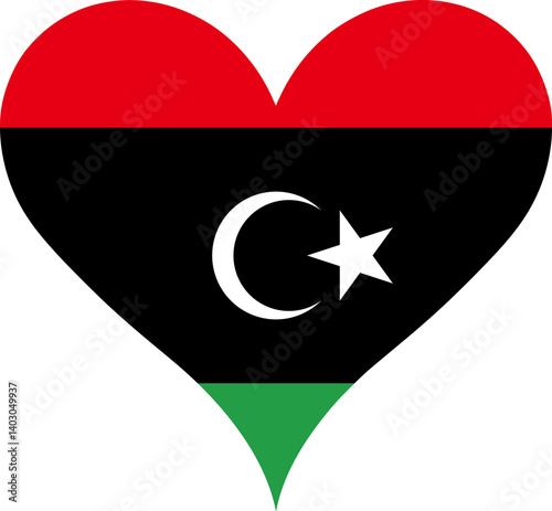 Free Download Heart Flag Libya, Heart Libya Flag - GFXLoad